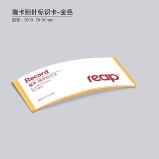 瑞普 标示牌胸牌胸卡形象卡 7227别针 金色 65*30mm