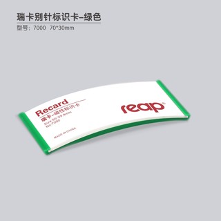 瑞普 标示牌胸牌胸卡形象卡 7227别针 绿色 65*30mm