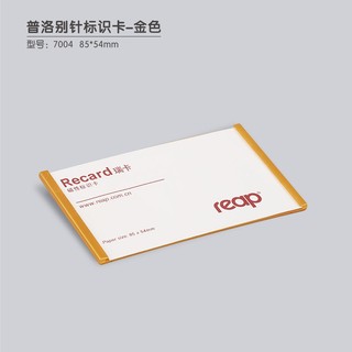 瑞普 标示牌胸牌胸卡形象卡 7330别针 金色 85*54mm